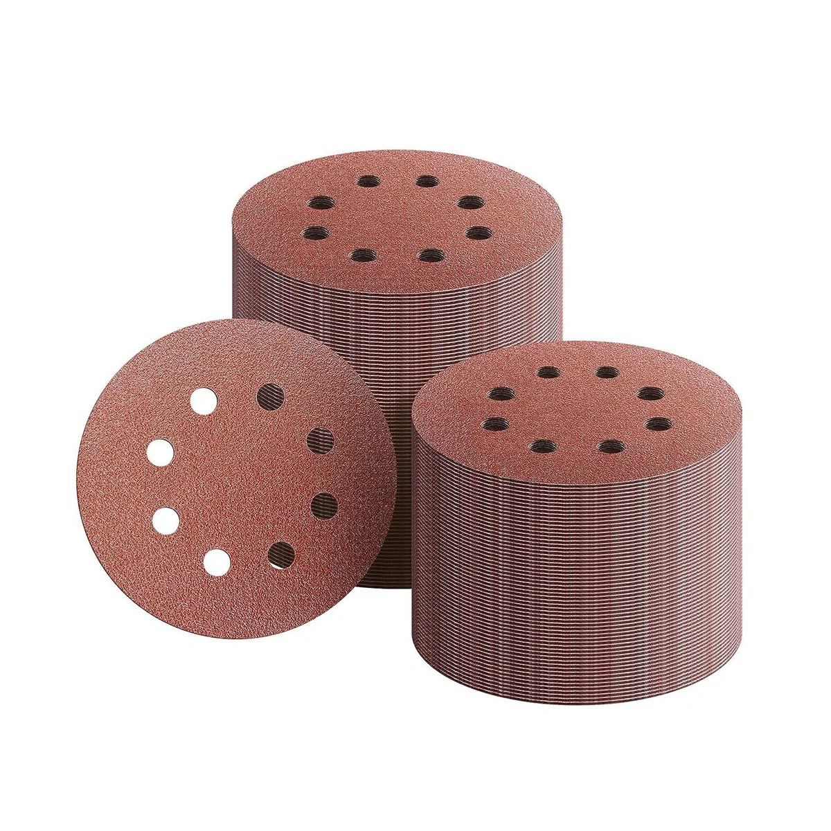 

150PCS 5In Sanding Discs 8 Hole Hook and Loop Sanding Discs 40-600 Grit Sandpaper Assortment for Random Orbital Sander