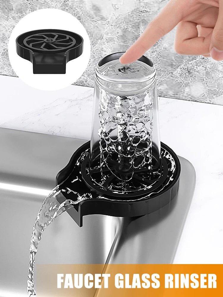 

Faucet Glass Rinser for Kitchen Sink Automatic Cup Washer Bar Glass Rinser Coffee Pitcher Wash Cup Tool Kitchen Sink Accessories