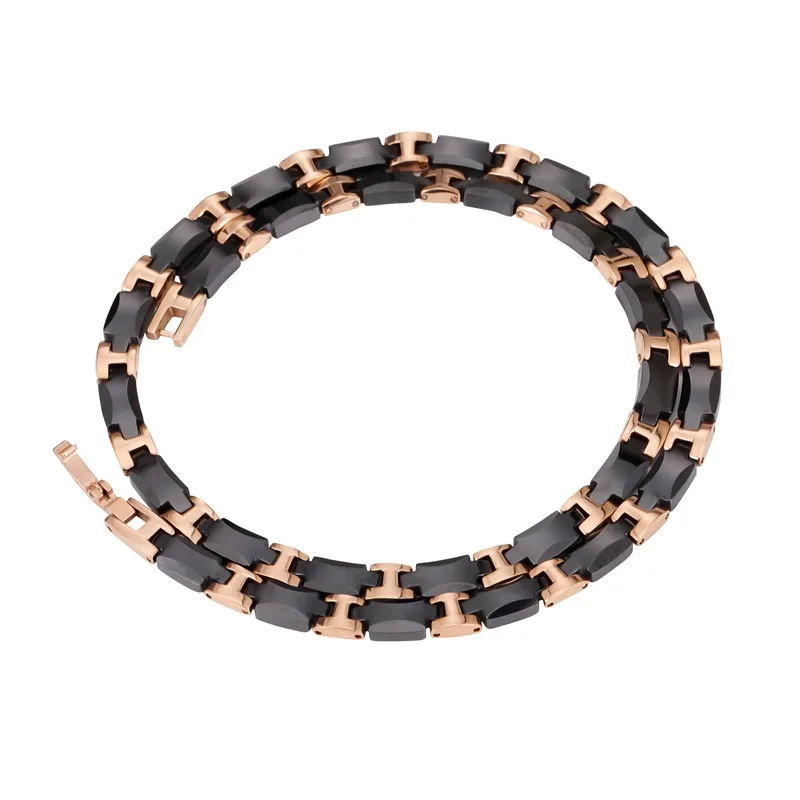 Ceramics Health Energy Magnetic Necklace Titanium Steel Men's Necklace Jewelry Gift Anti-Radiation Strengthen Immunity Stay Slim
