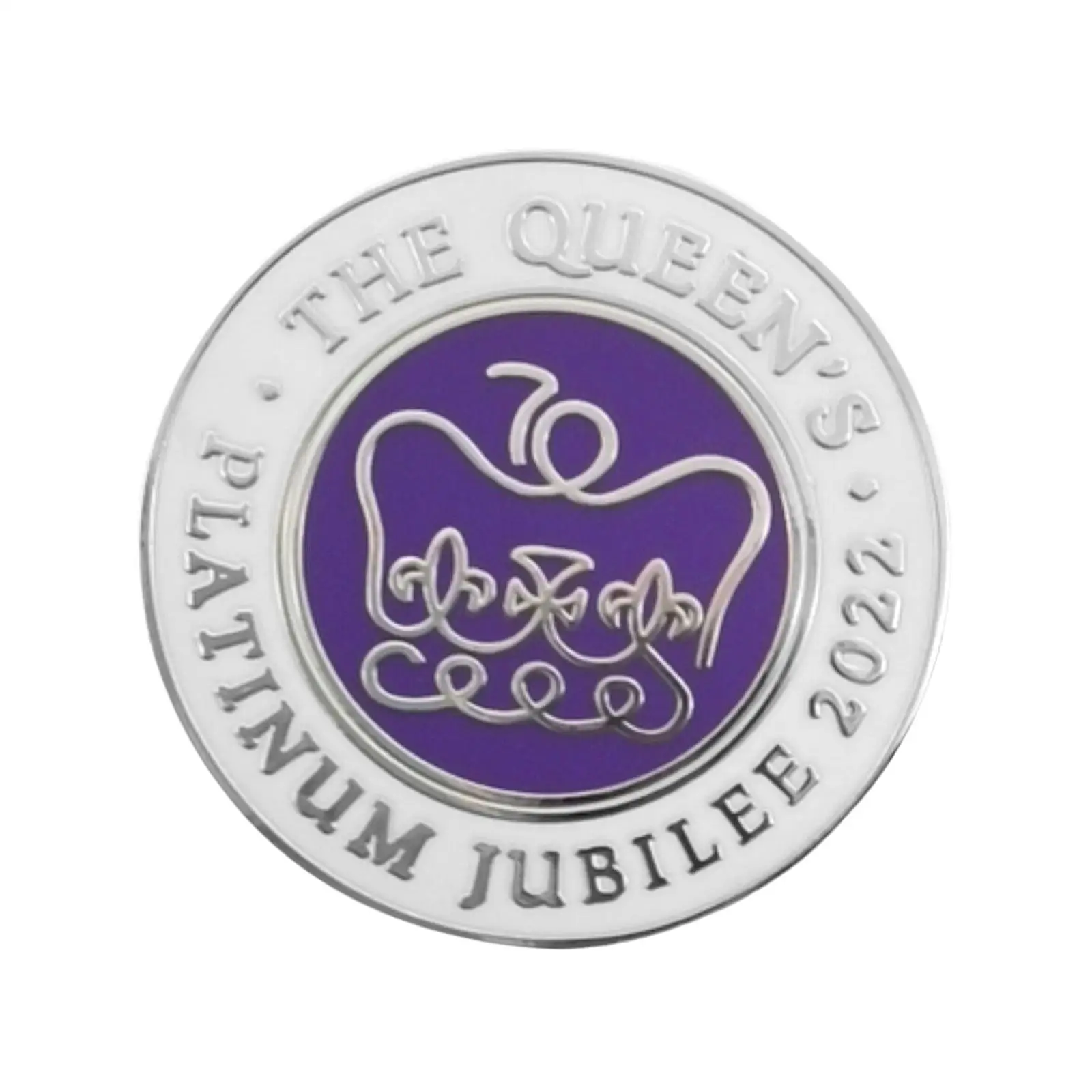 

2022 Юбилейная платиновая королевская сувенирная металлическая брошь-значок QUEEN'S