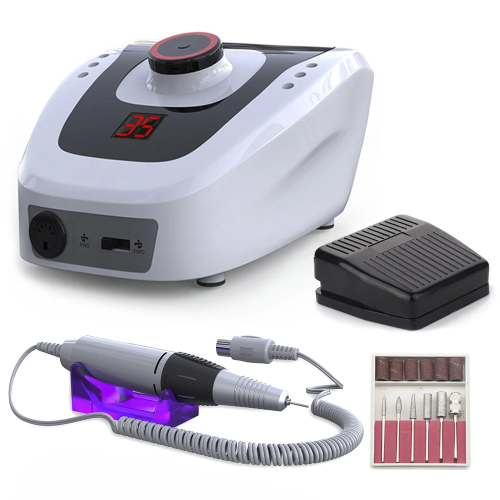 Professional Electric Nail Drill Machine 32W 35000RPM With Speed Display Screen High...
