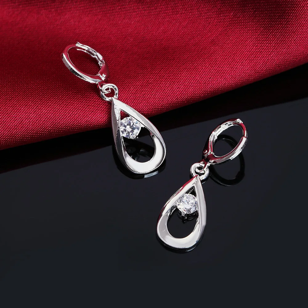 Женские серьги-гвоздики из серебра 925 пробы с цирконами | Украшения и аксессуары