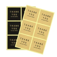 60pcs square kraft paper thank you sticker birthday wedding gift wrapping label accessories envelope seal scrapbook stickers