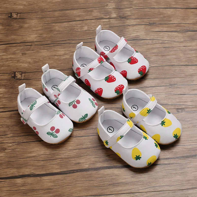 

Baby Girl Shoes Strawberry Cherry Solid Cotton Soft Anti-Slip Sole Newborn Infant First Walkers Toddler Casual Canvas Crib Shoes