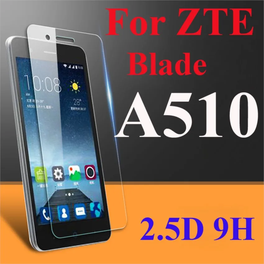 

2.5d 9h ultra-thin screen protector tempered glass for zte blade a510 a510t ba510 a 510 toughened glass explosion proof film