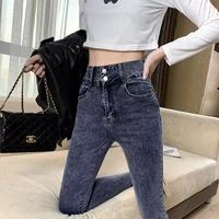 spring new fashion jeans woman slim jeans elastic skinny denim pants high waist female vintage pencil pants