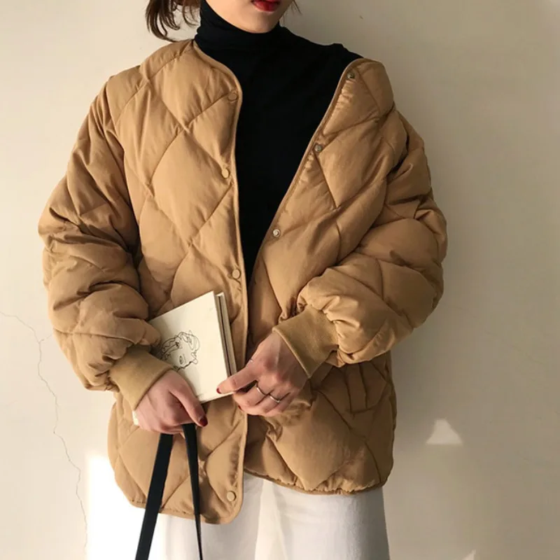 Casual Winter Thicken Windbreaker Coat 2023 New Office Fashion Women Warm Loose Cotton Coats High Quality Long Sleeve Outerwear
