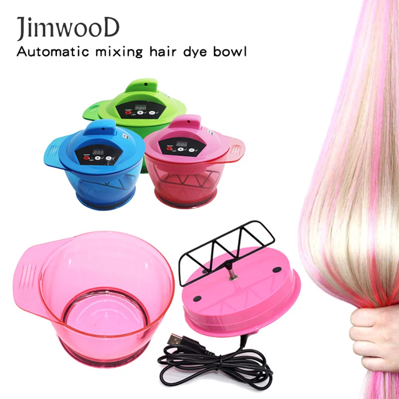 1pc Electric Professional Coloring Bowl Automatic Hair Cream Mixer Salon Hair Electric Color Mixing Tool Hair Dyeing Shaker