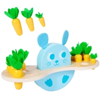childrens early education puzzle rabbit balance pulling radish logical thinking balance perception wooden toy