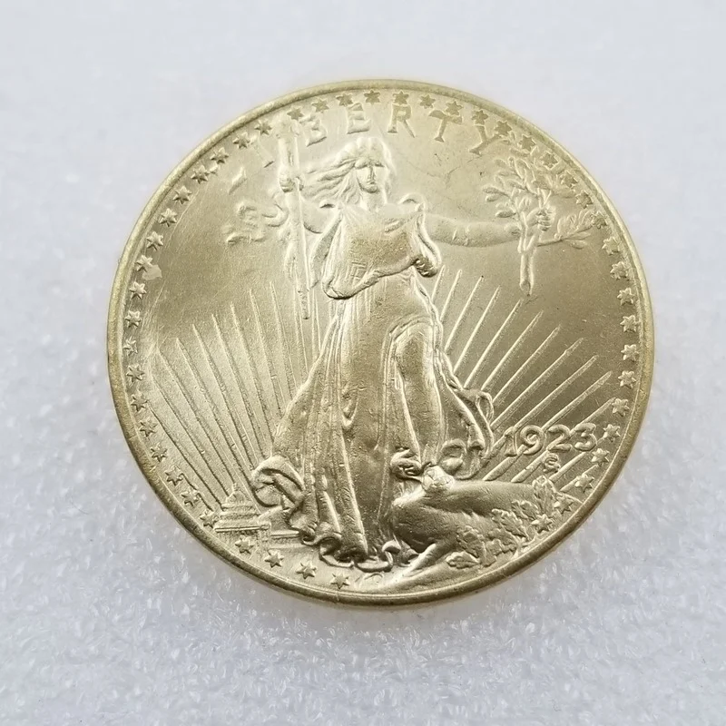 

American 1923 20 Dollars Brass Gold-plated Commemorative Collectible Coin Gift Lucky Challenge Coin