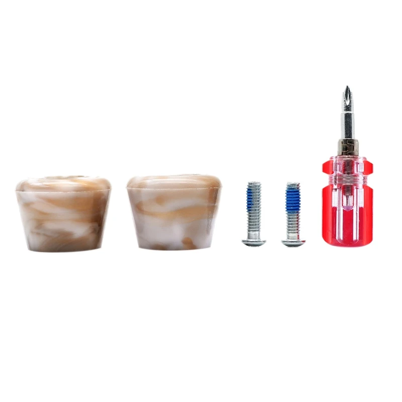 

PU Roller Skate Toe Stoppers With Bolts & Screw Driver 82A Roller Skate Brake Jam Plugs Replacement Skate Accessories