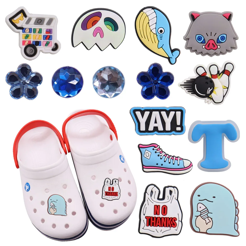 

1-14Pcs Earth Animal Japan Anime Crystal PVC Shoe Charms Buckle Clog Decorations Fit Wristbands Croc Jibz Kids Party Gift