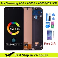 super amoled for samsung galaxy a50 sm a505fnds a505fds a505 lcd display touch screen digitizer with frame for samsung a50 lcd