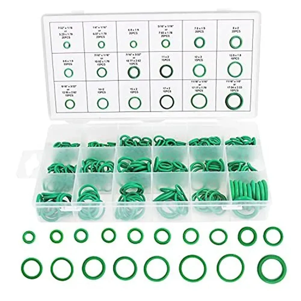 Набор резиновых уплотнительных колец в ассортименте 270 шт./набор с держателем