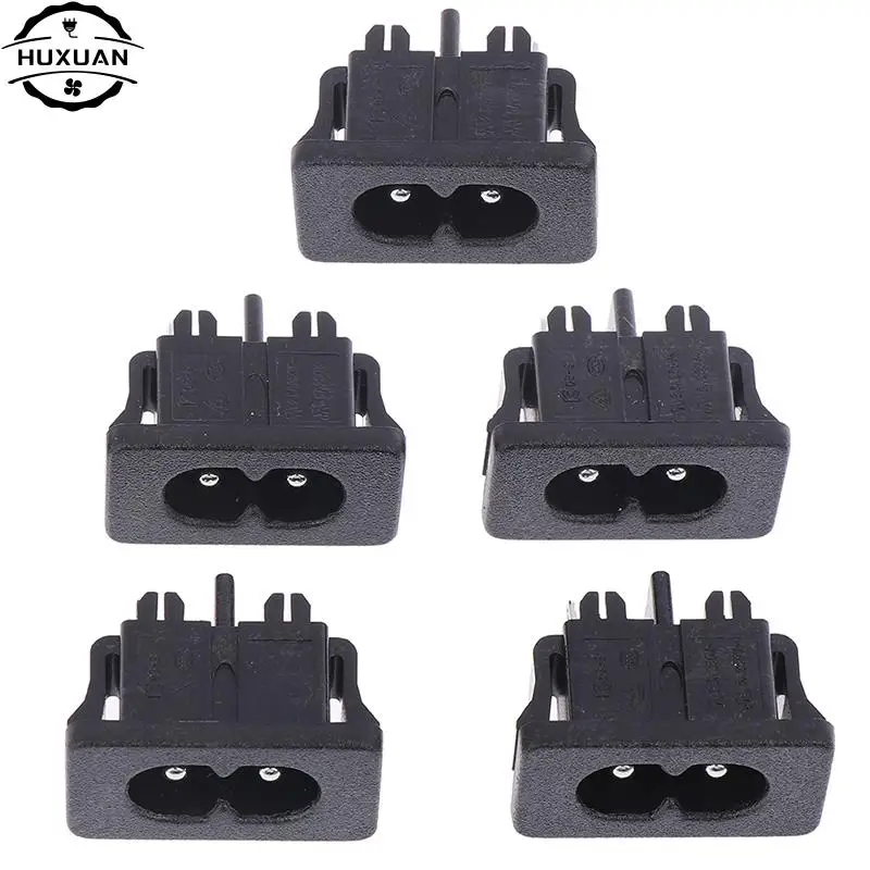 

5 шт. черные пластиковые гнезда входа JETTING AC250V 2.5A 2Pin IEC 320 C8