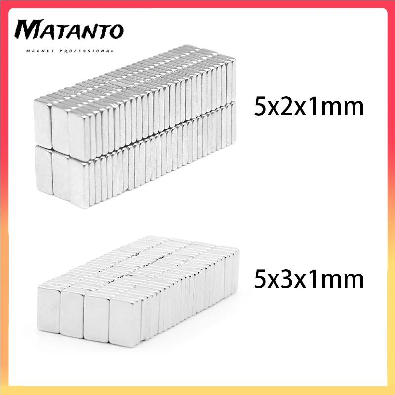 100PCS 5X2x1 5x5x2 5x5x5mm  Small Block Neodymium Magnets Sheet Permanent Strong Powerful Magnetic Magnet Imanes