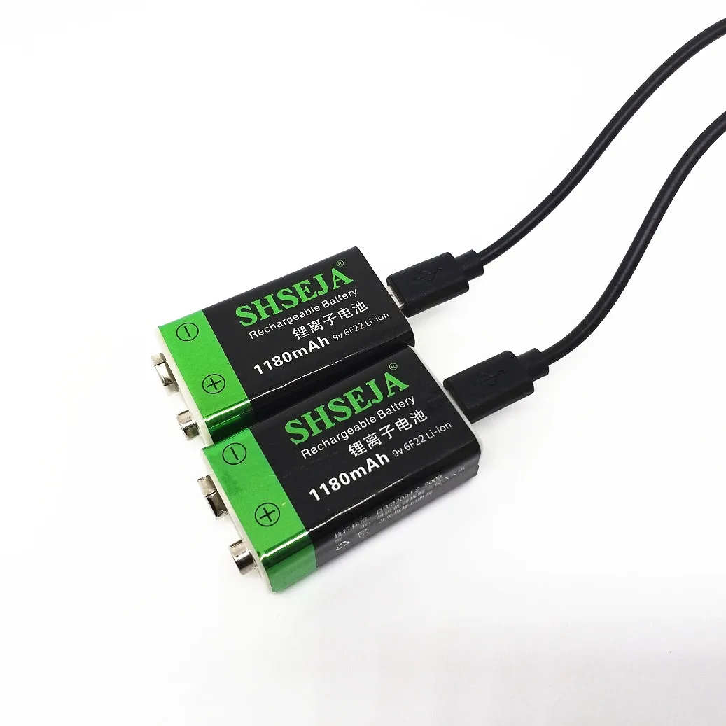Фото USB 9V 1180mAh 9V 6F22 Литий-ионная аккумуляторная батарея №1