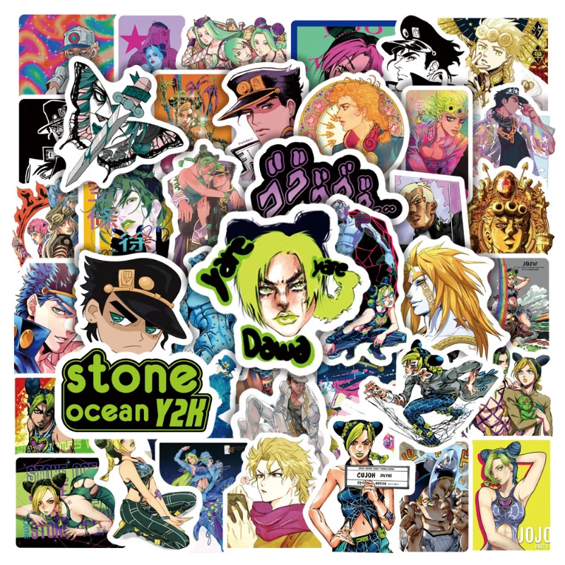 

50pcs/Pack Anime Jojos Bizzare Adventure Stickers Guitar Luggage Laptop Bicycle Fridge Skateboard Graffiti Sticker Toys