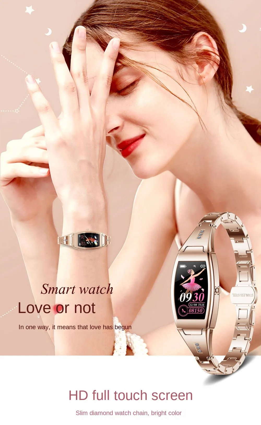 Новинка 2022 Смарт-часы Mk26 для женщин измерение пульса артериального давления