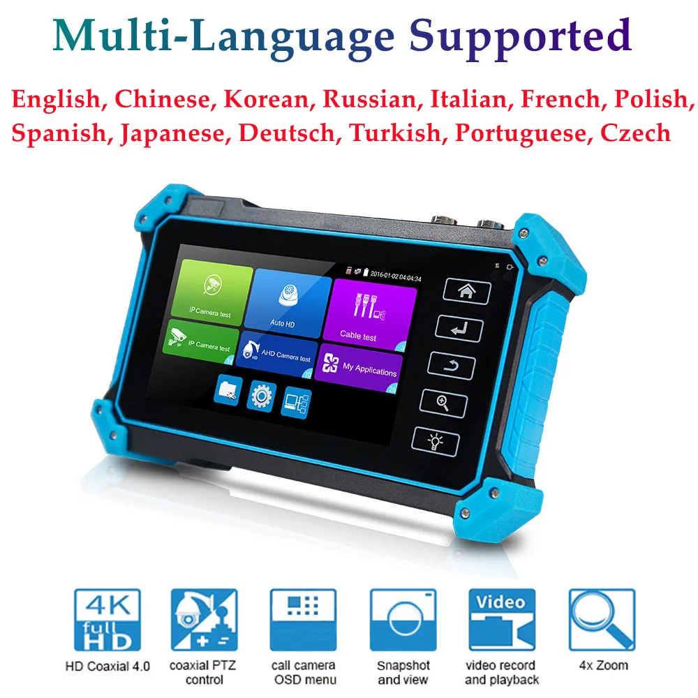 IP-камера 4K монитор тестер CCTV HDMI VGA вход для ПК POE AHD CVI TVI SDI Кабельный кабель cftv