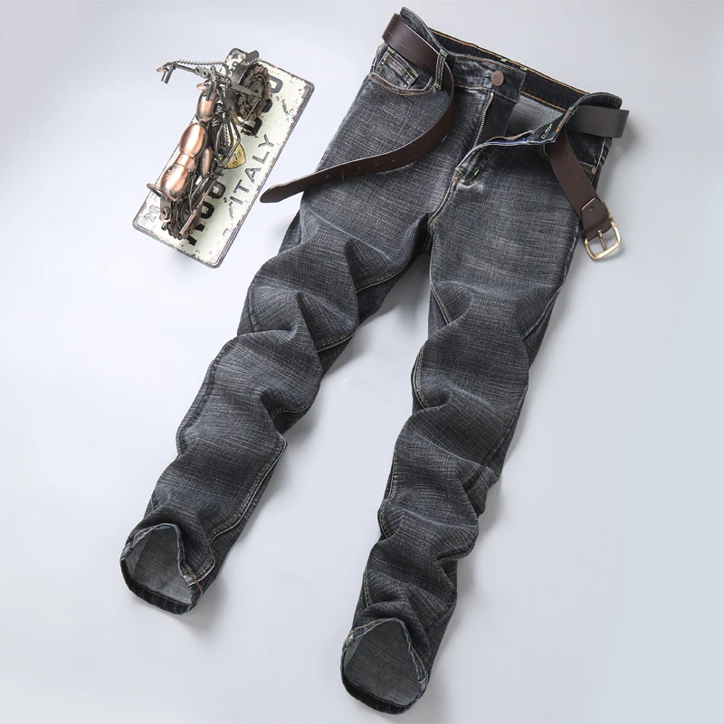 Thoshine Brand Spring Summer Men Thin Jeans Slim Fit Fashion Style Denim Straight Pants Cowboy Casual Trousers Lightweight