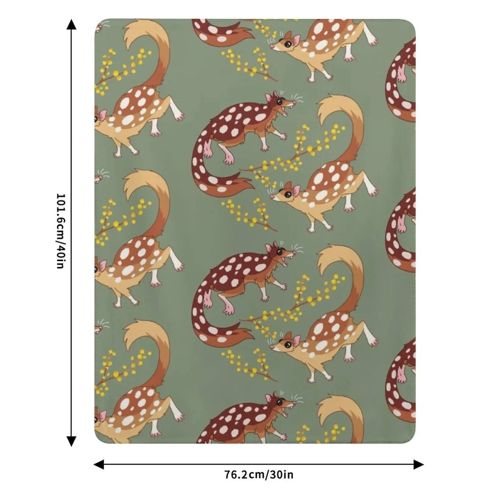 Плед Quolls and Wattle, мягкий теплый плед, подарок для мужчин, женщин и взрослых (art.: 3920dc42ce4d7) - 3920dc42ce4d7