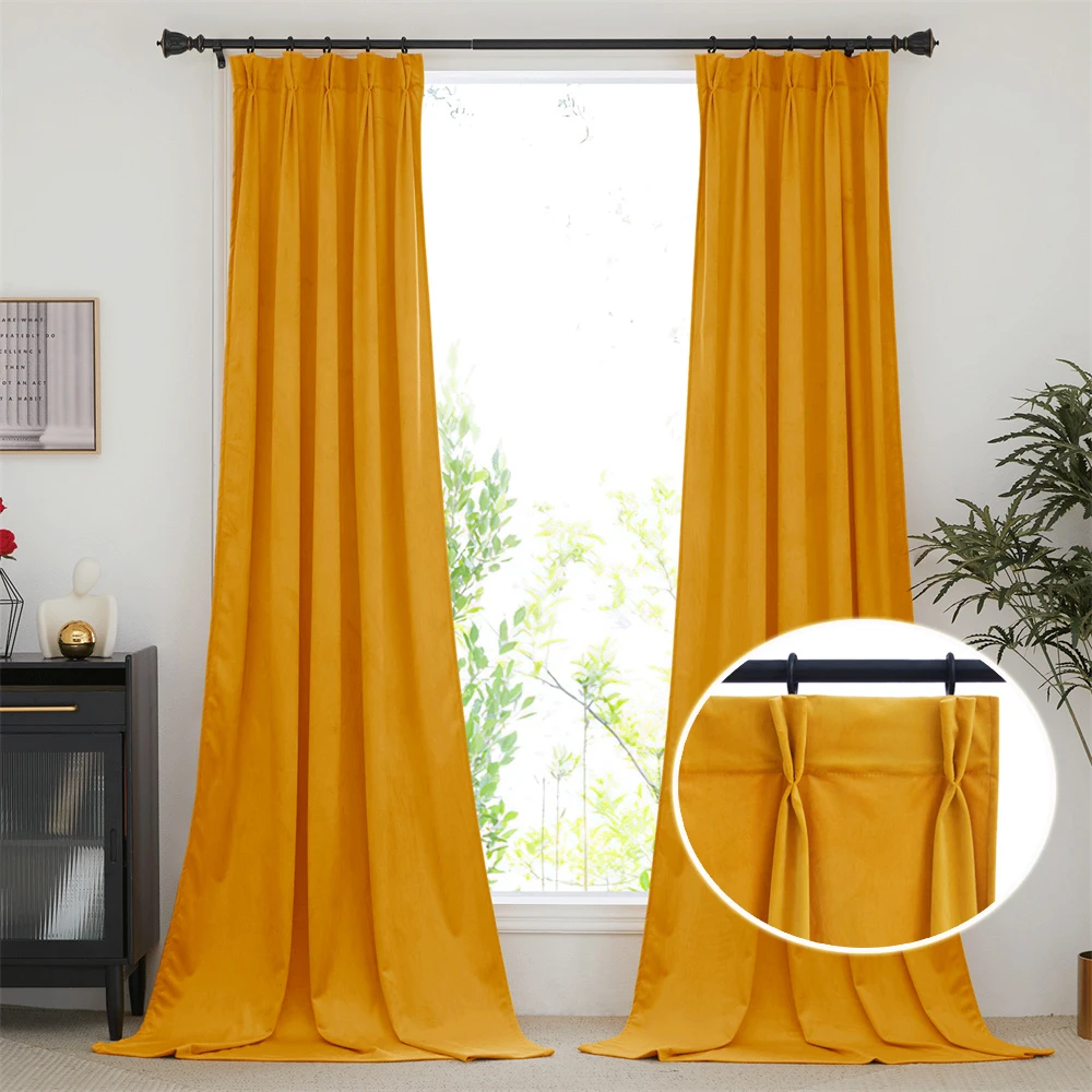 

1 шт. Роскошные затемненные теплые Звукоизолированные драпированные бархатные занавески Солнечный свет блок драпировка для спальни украше...