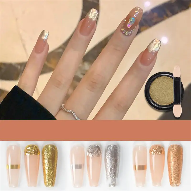 

Nails Art Glitter Pigment Powder Gel Polish Mirror Manicure Sparkles For Nails UV Decorations Chrome Holographic Nail Decoration