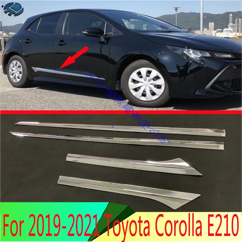 

Для Toyota Corolla E210 2019-2021 спортивный люк хэтчбек Auris ABS хромированная боковая дверная линия гарнирная отделка кузова молдинг крышка безель