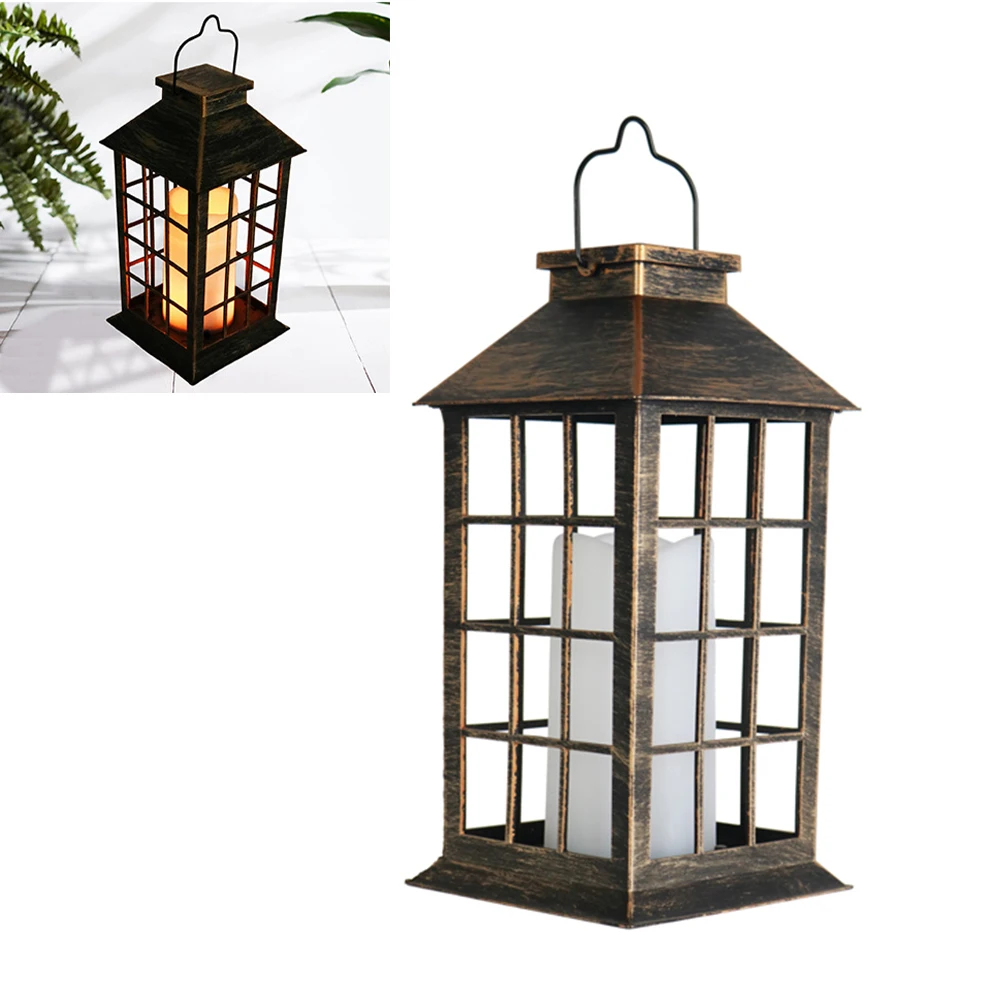 

Hanging Battery Powered Flickering Tabletop Wedding 3D Led Flameless Indoor Decorative Candle Patio Outdoor Lantern Antique
