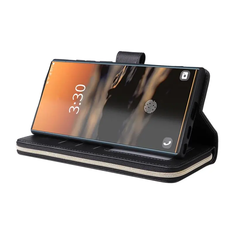 for SAMSUNG Galaxy S23 Ultra Case Wallet, Galaxy S23 Ultra Case for Women Men, Durable PU  Magnetic Flip Lanyard Strap Wristlet