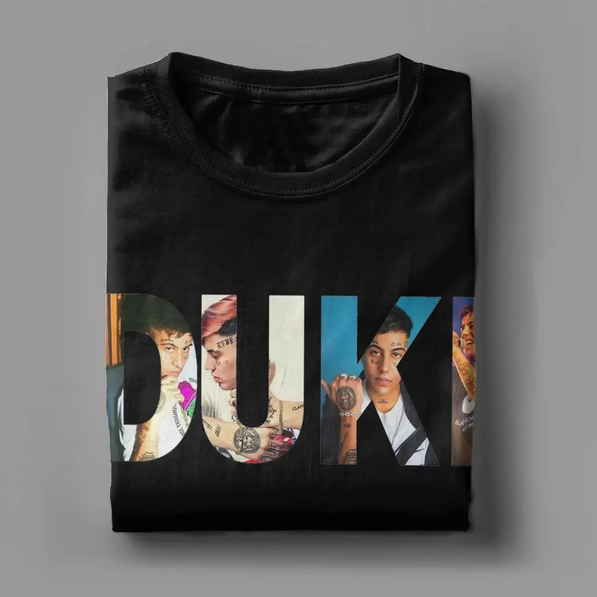 Дуки Рок-рэпер большие футболки мужские забавные с круглым вырезом футболка