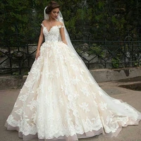 a line wedding dress 2022 ivory lace appliques sleeveless bride dress button back 3d flowers bridal gowns vestidos de novia