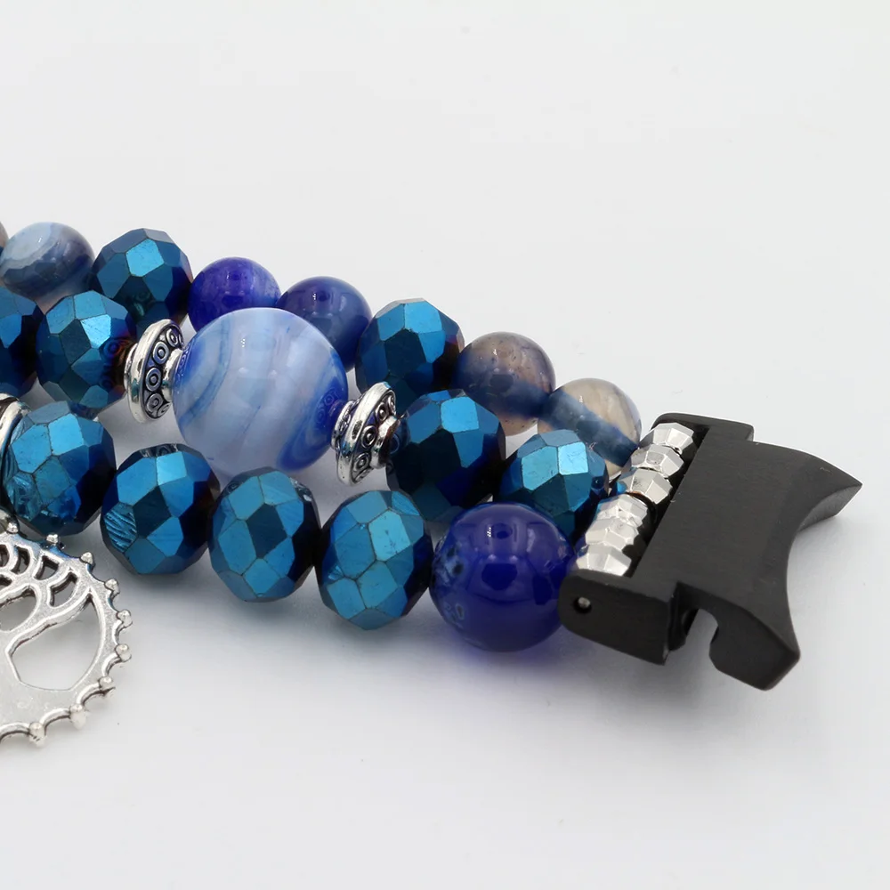 Elastic Beaded Strap Bracelet for Samsung Galaxy Watch 4 40mm 44mm/ Watch4 Classic Bands Women Handmade Replacement Watchbands