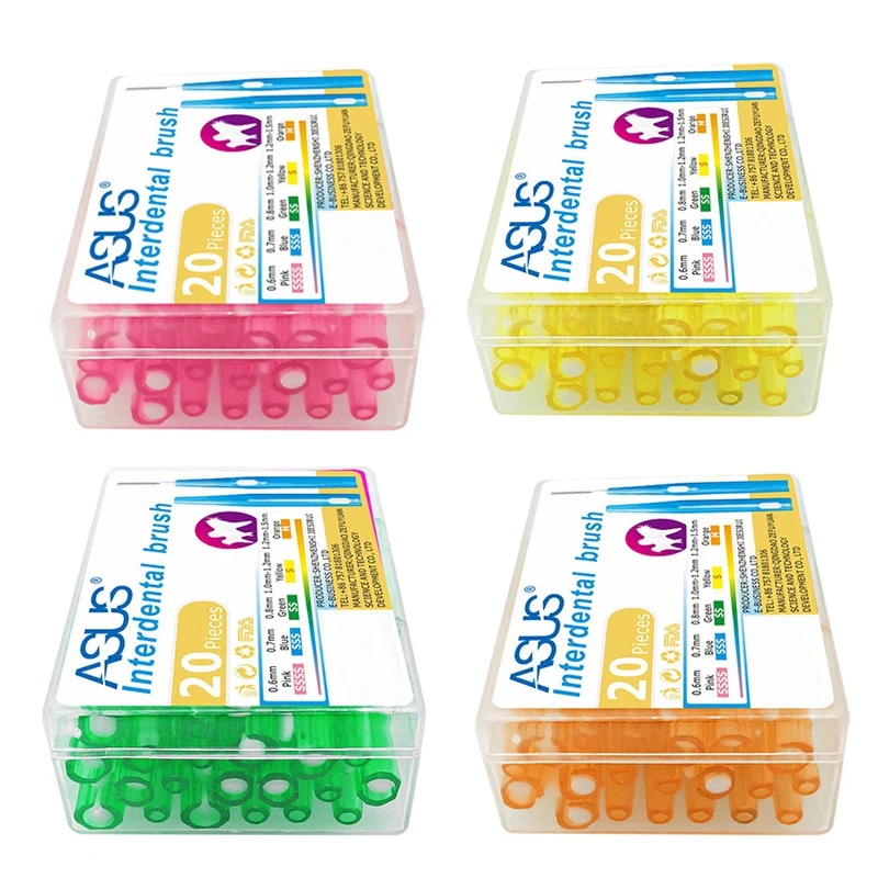 

Asus Interdental Brush Retractable Interdental Brush Orthodontics Braces Cleaning Orthodontic Toothbrush Teeth Brush 20Pcs/Box