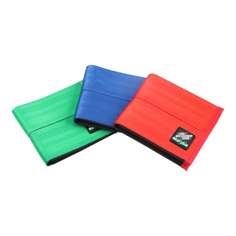 JDM Racing TAK Drift Seat Belt nylon Bilfold men's wallet car leather short Purse key Case |