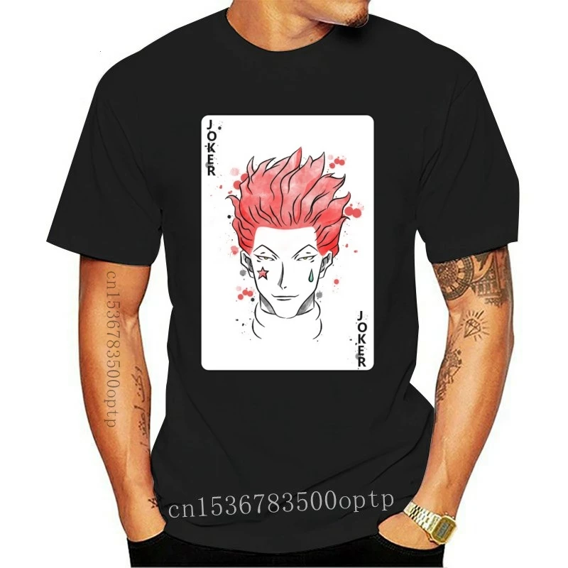 

Camiseta blanca de Hunter X Hunter, The Clown, Hisoka, Joker, para fanáticos del Anime, Manga, 100% algodón, superventas