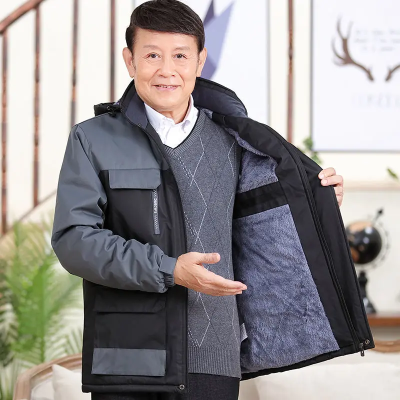 

2022 New Men's Parkas Warm Thicken Fashion Coat Oversize Winter Casual Jacket Male Streetwear Hip Hop Coat Male Parkas T148