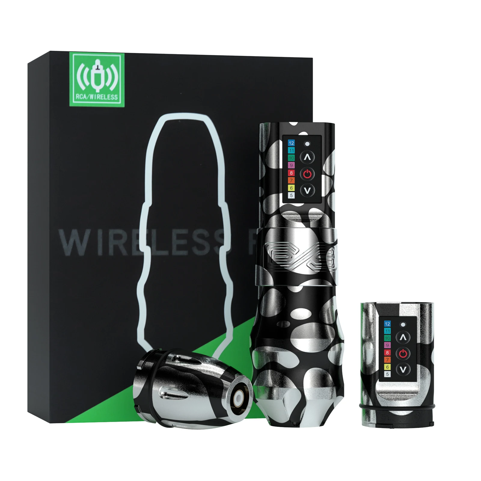 EXO Wireless Tattoo Machine Powerful Coreless Motor Chargeable Lithium Battery 2 Battery RotaryTattoo Pen Set Tattoo Body Art