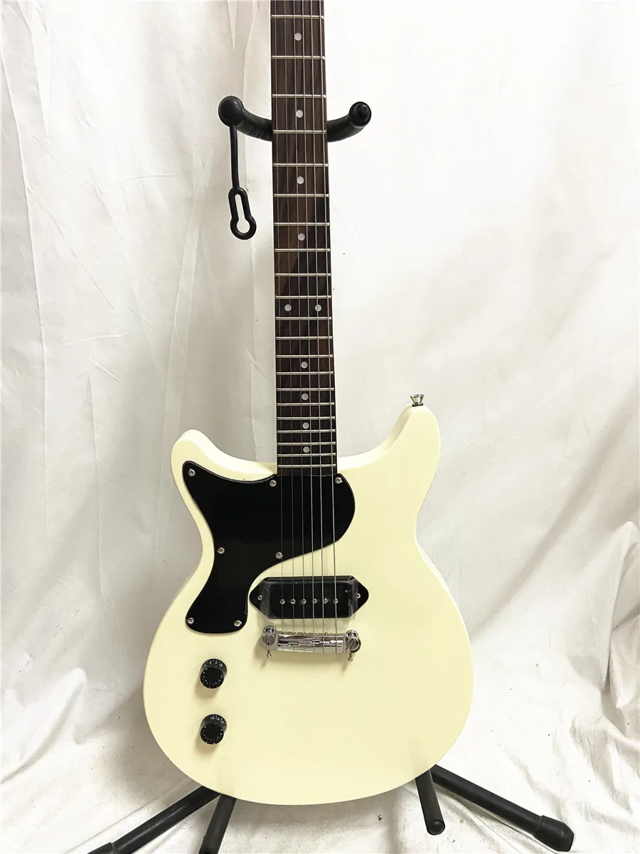 Классическая электрическая гитара P90 с левой ручкой и кремом 6 струн пикап black guard