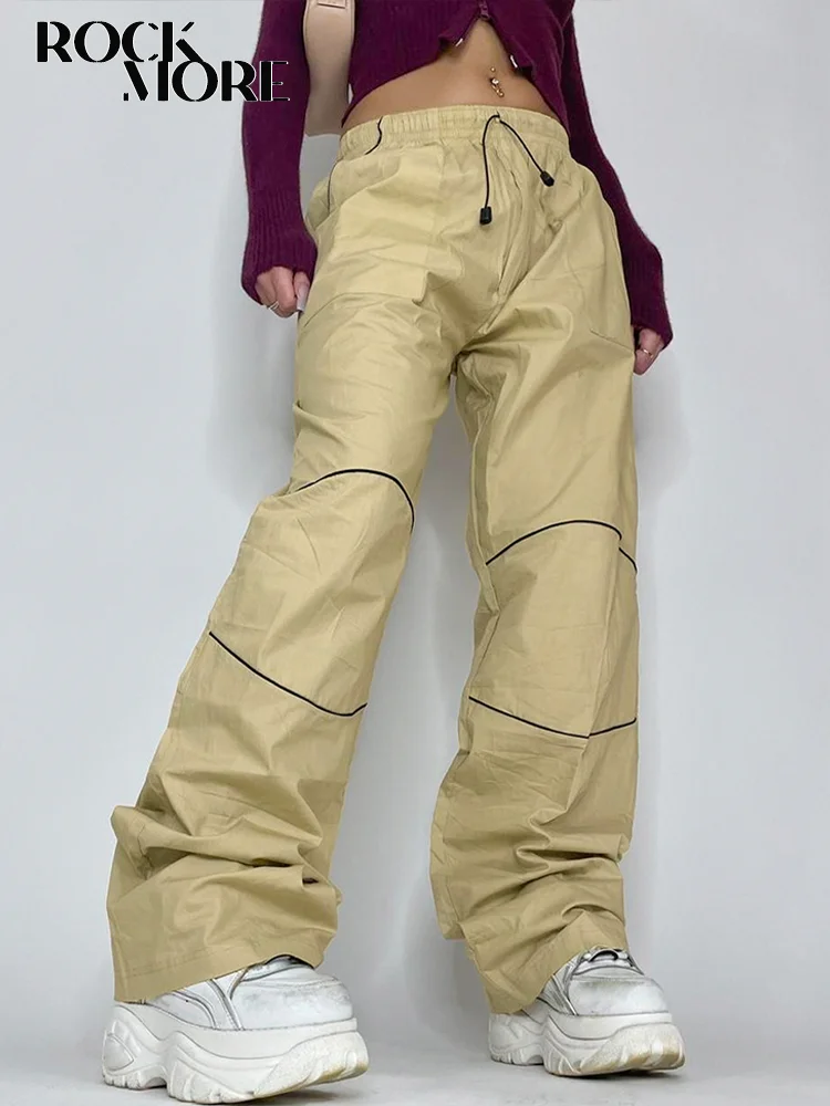

Rockmore Baggy Cargo Trouser for Women Y2K Streetwear Low Waist Sweatpants Joggers 2000s Vintage Loose Casual Straight Pants