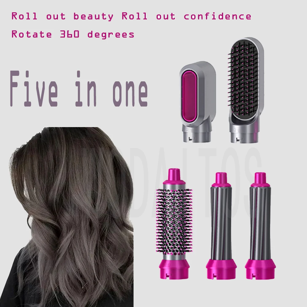 5 In 1 New Electric Hair Rotating Brush Hairdryer Hair Dryer Blow Hair Curling Iron  Styling Tools Professional Hot Air Brush