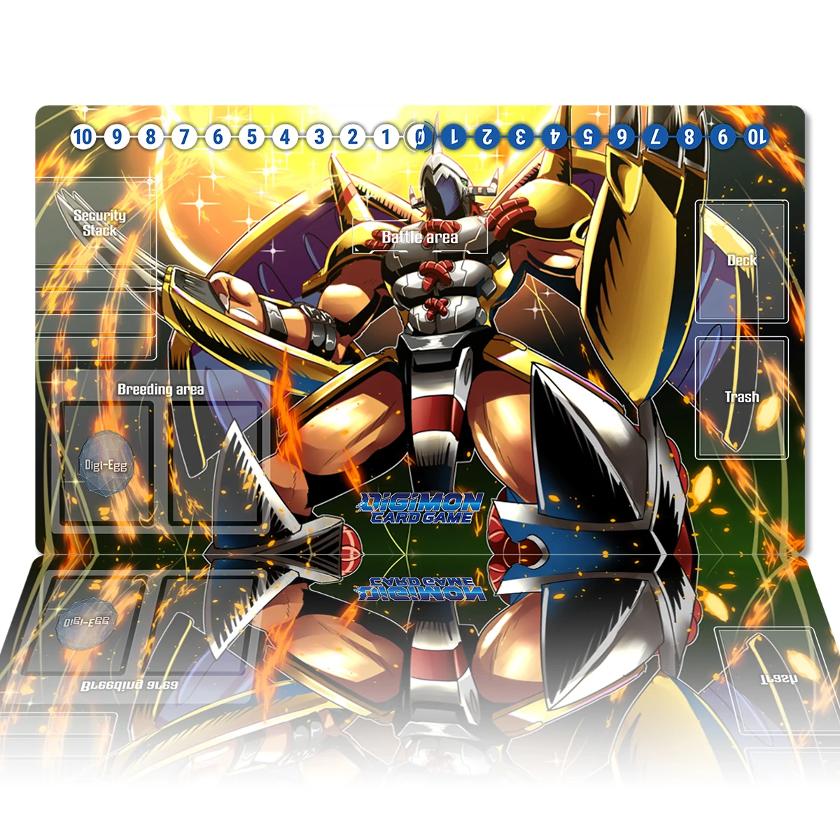 

Digimon Playmat War Greymon Mat Board Game Duel DTCG CCG Trading Card Game Mat Anime Mouse Pad Custom Rubber Desk Mat & Free Bag