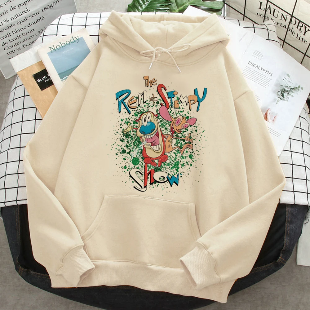 

Женские толстовки с капюшоном Ren And Stimpy, Топ с длинным рукавом, Готическая рубашка с капюшоном в японском и корейском стиле, Женский Зимний пуловер