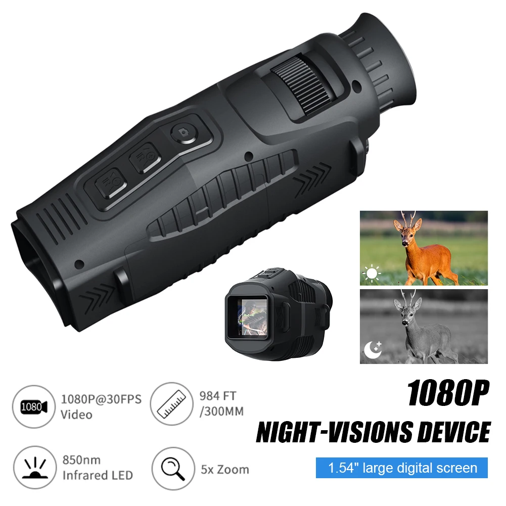 

1080P 300M Long-range Monocular Infrared Night-Visions Device Day Night Use Telescope 5X Digital Zoom Night Vision For Hunting