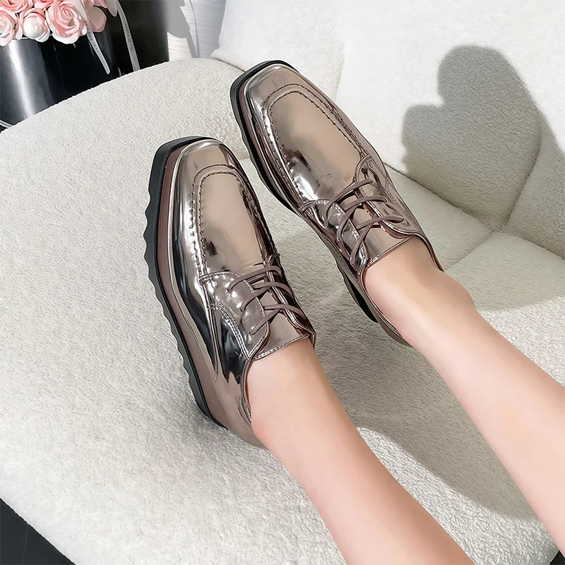 Корейская обувь сабо с квадратным носком женская на платформе балетки из