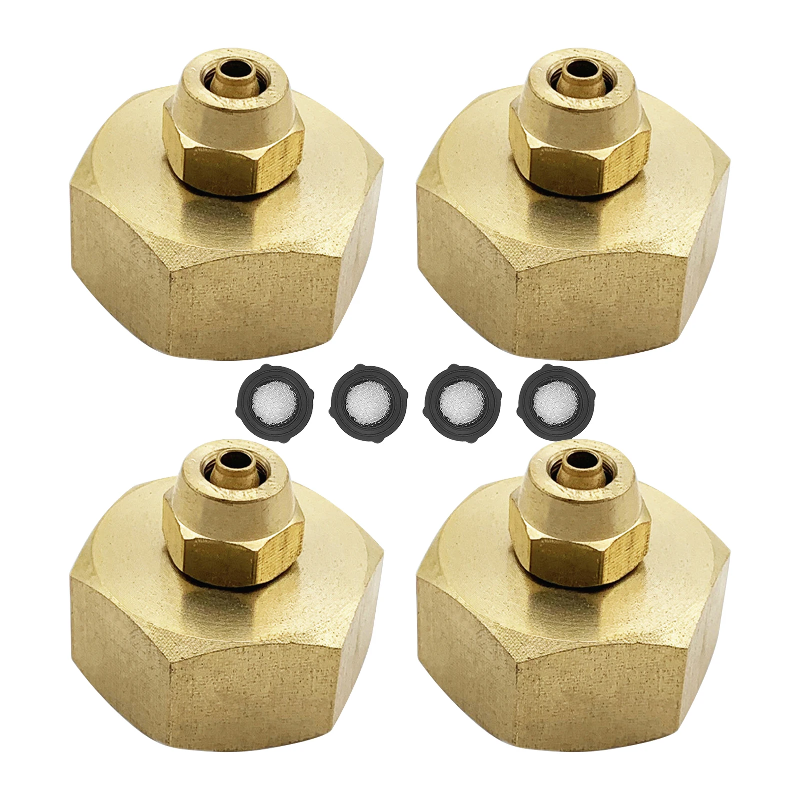 

4pcs Faucet Adapter Professional Replacement Parts Convert Solid Brass Practical Drip Irrigation Tube 1/4" To 3/4" FHT