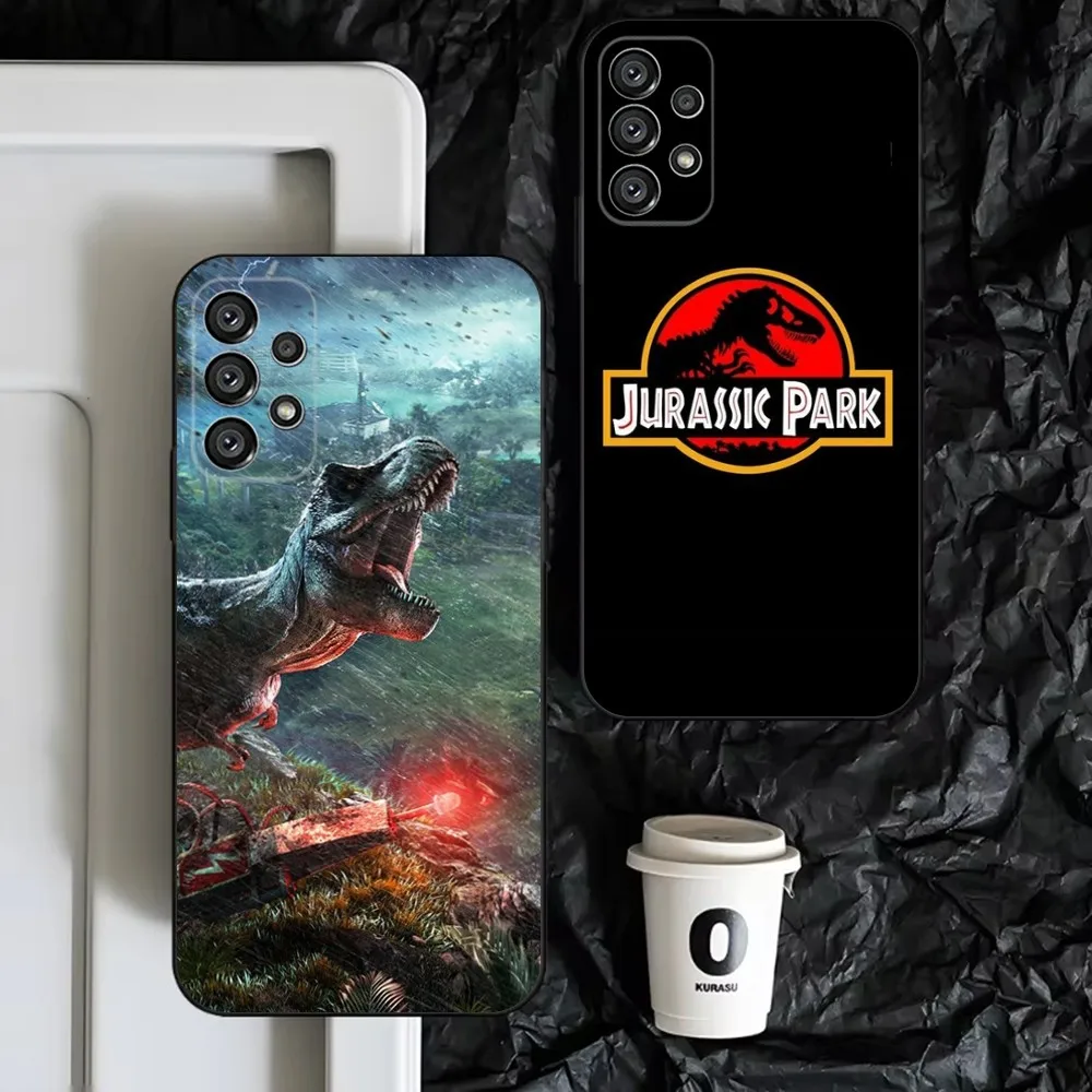 J-Jurassic Park Phone Case For Samsung S25 S24 S23 S22 S21 S20 S10 Ultra Plus Lite FE Soft Silicone Black Cover
