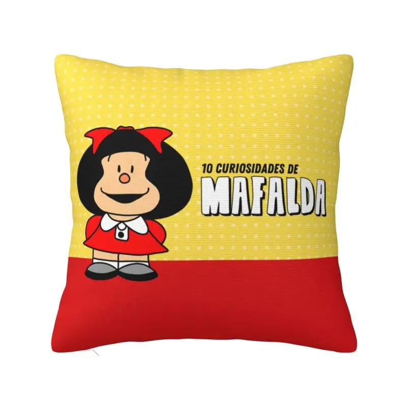 

Mafalda аниме-Подушка Cover 55x55 см, комикс, мультфильм, бархатная Современная фотография