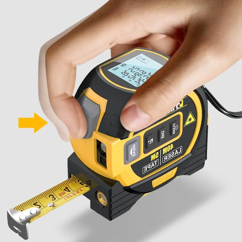 3 In 1  Laser Tape Measure Laser Distance Measuring Rangefinder Infrared High-precision Digital Electronic Ruler Measuring Tools